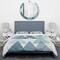 Designart 'minimal Triangles IV Blue' Geometric Bedding Set - Duvet Cover & Shams